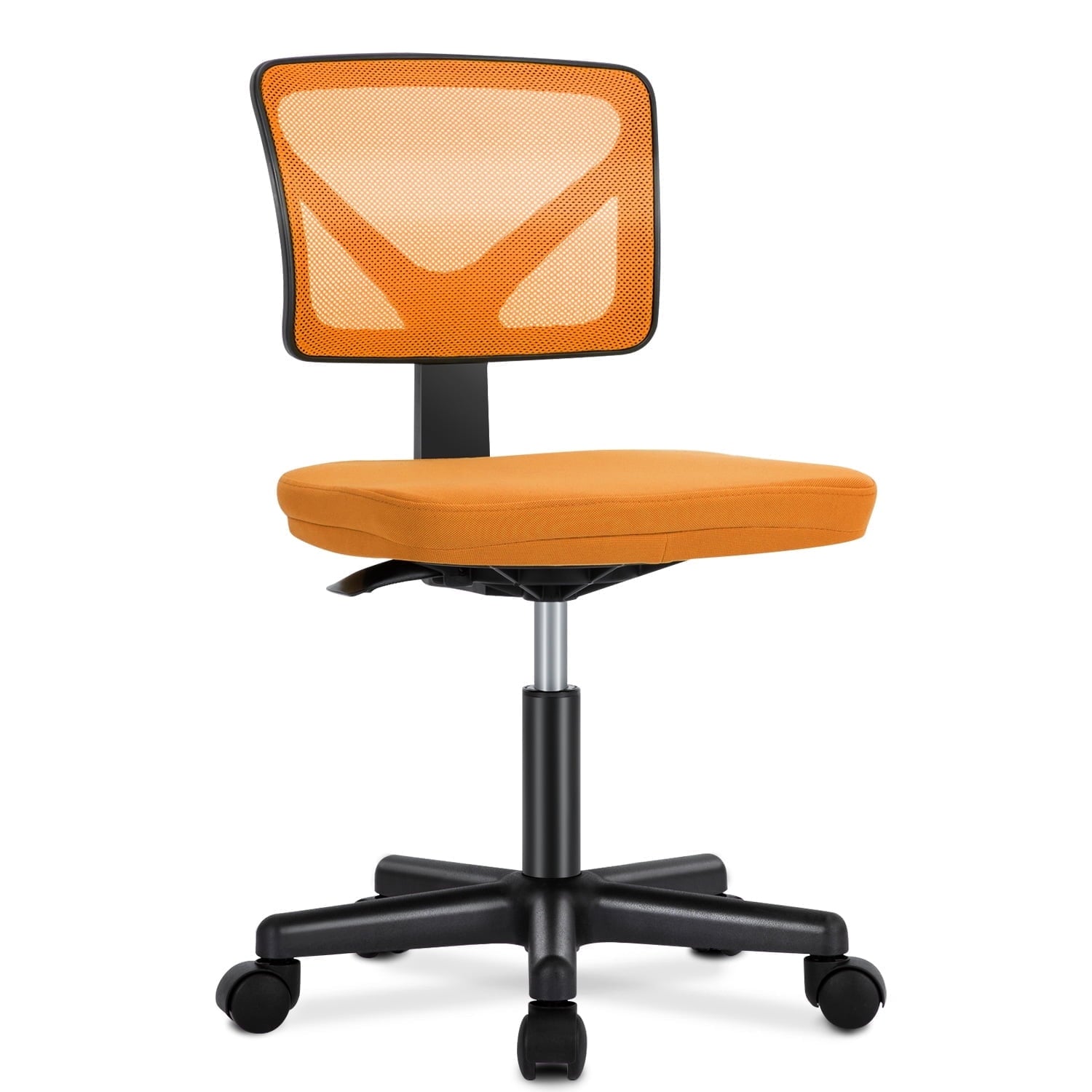 edx Home Office Desk Chair, Armless Mesh Computer Chair for Small Space, Swivel Adjustable Low Back for Teens/Adults