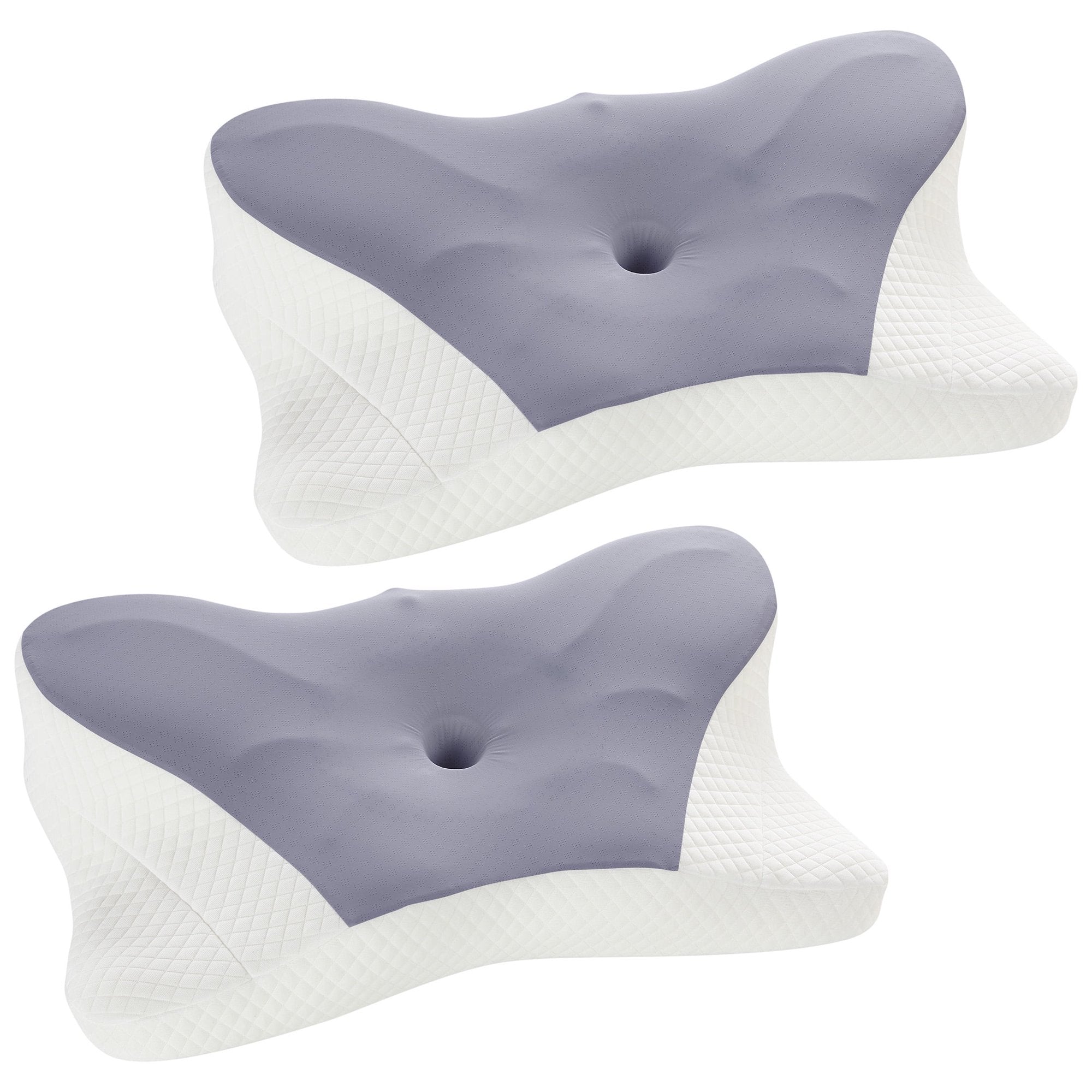 edx Memory Foam Pillows Effective Pain Relief Cervical Pillows, Bed Pillows Contoured Support Pillows Side Back Stomach Sleepers, 2 Pack