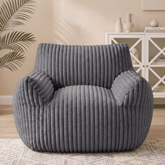 edx Plush Bean Bag Chair Cozy Fluffy Single Cloud Couch with Armrests - Ultra Soft Comfy Beanbag Sofa for Napping, Reading and Relaxing