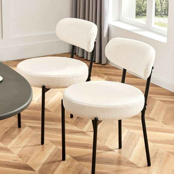 edx Upholstered Dining Chairs, Mid Century Modern Round Dining Room Chairs for Vanity For Living Room Set