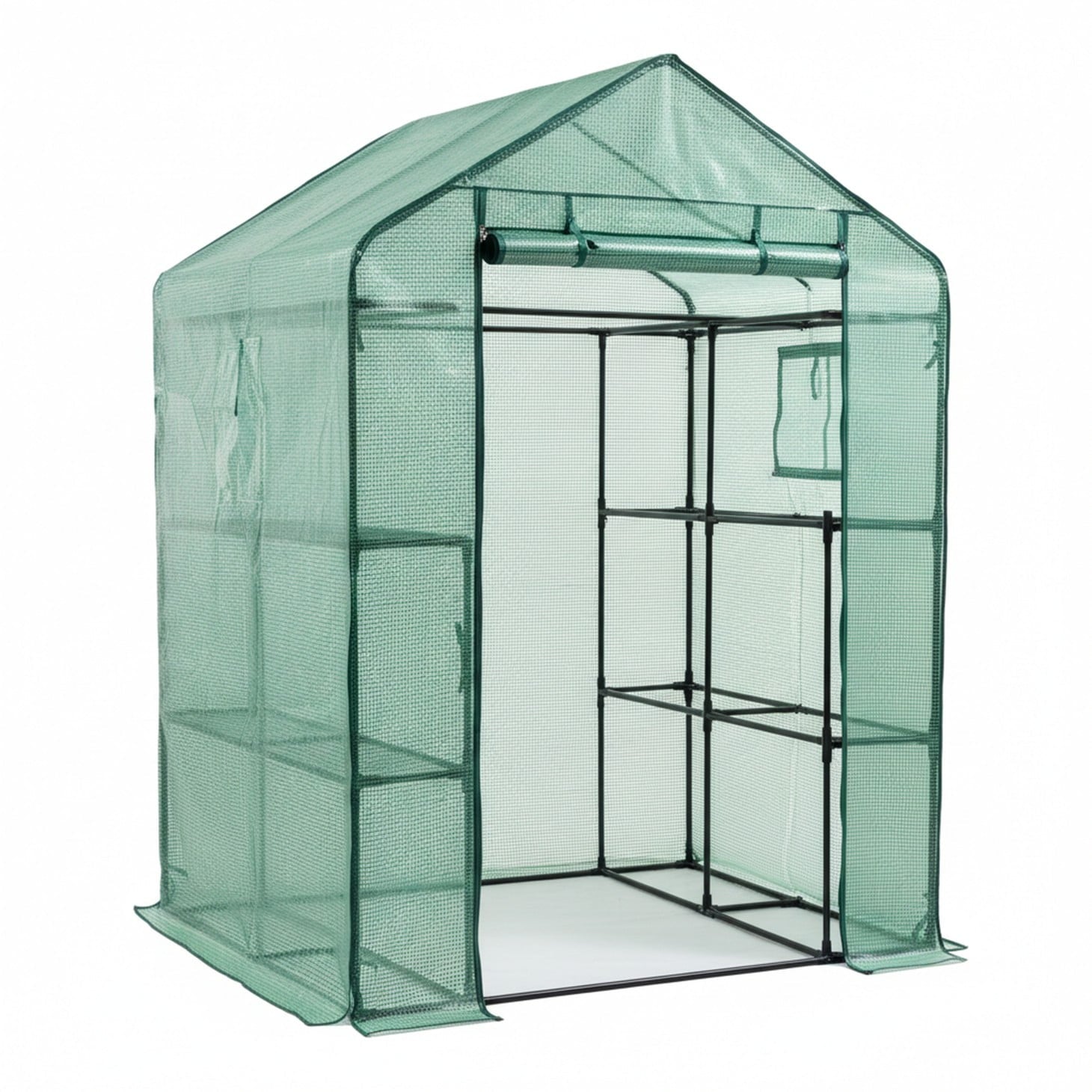 edx Mini Greenhouse for Outside & Indoor Use, Portable Green House,  Multi-Tier Plant Growing Rack with PE Cover, Green