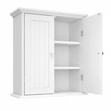 edx Wall Cabinet, Over The Toilet Space Saver Storage Cabinet, Bathroom Organizer with 2 Doors, white