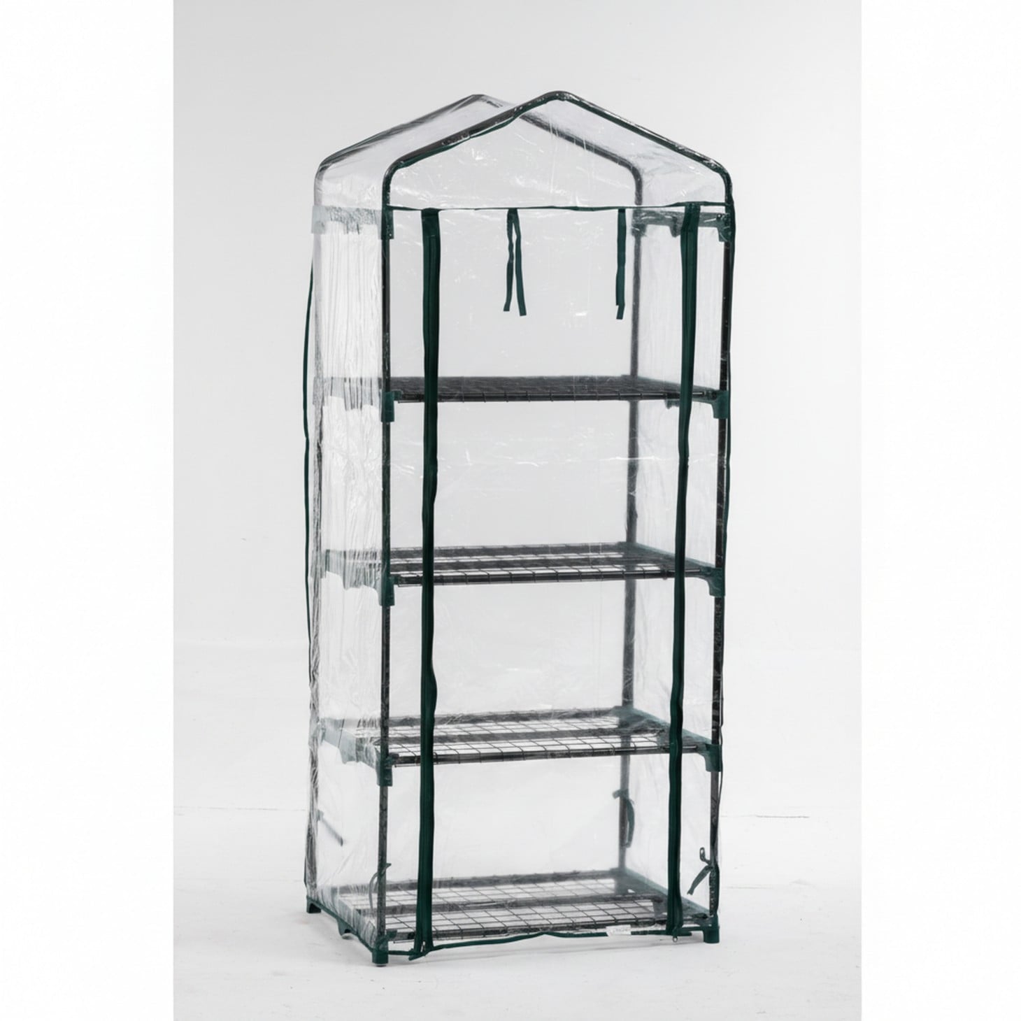 edx Mini Greenhouse for Outside & Indoor Use, Portable Green House,  Multi-Tier Plant Growing Rack with PE Cover, Green