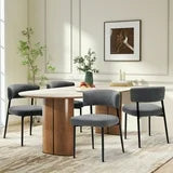 EDX Curved Back Upholstered Dining Chairs Set For Dining Room, Kitchen, Living Room