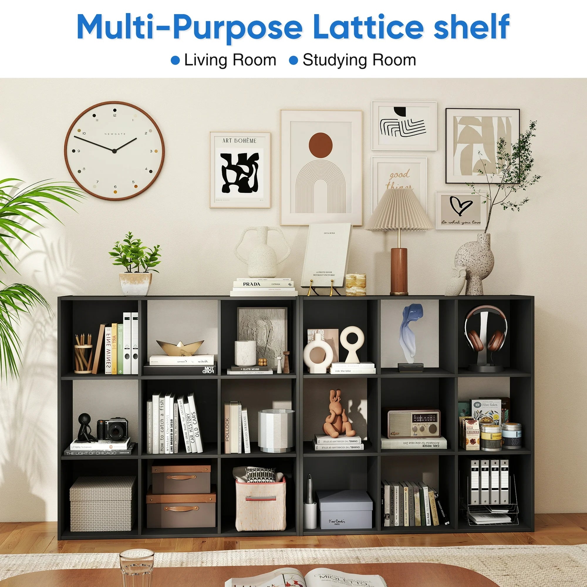 ZUNMOS Storage Organizer,Open Cube Storage Bookcase with 3 Removable Back Panels,for Living Room, Bedroom, Entrance Hall &Office