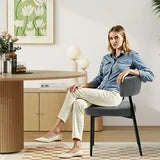 EDX Curved Back Upholstered Dining Chairs Set For Dining Room, Kitchen, Living Room