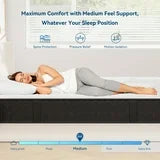 EDX 10 Inch Memory Foam Mattress for Cooling Charcoal, Medium Firm Support for Back Pain Relief, CertiPUR-US Certified ,Fiberglass Free,Mattress in a Box