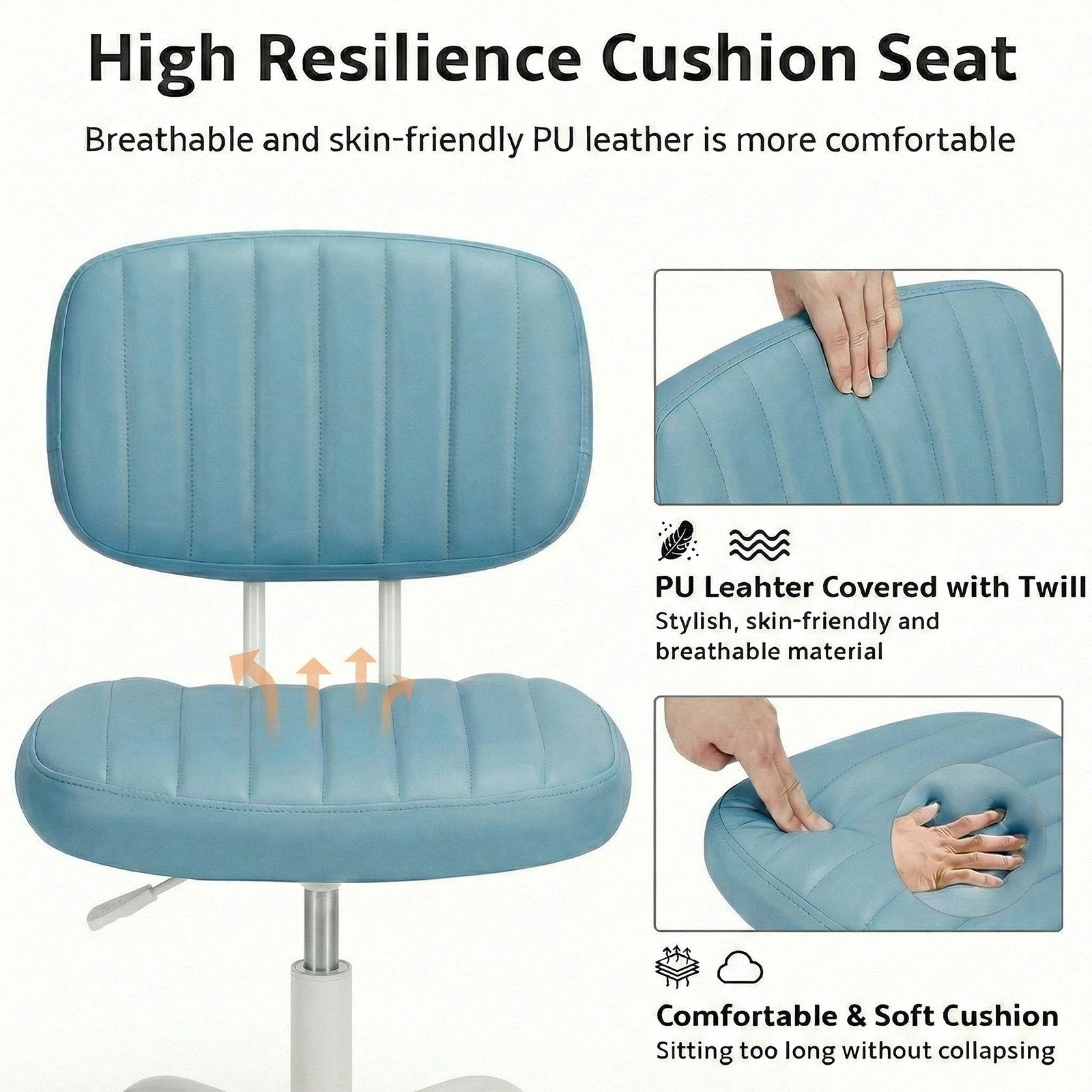 EDX Low Back Lumbar Support and Height Adjustment Office Desk Chair