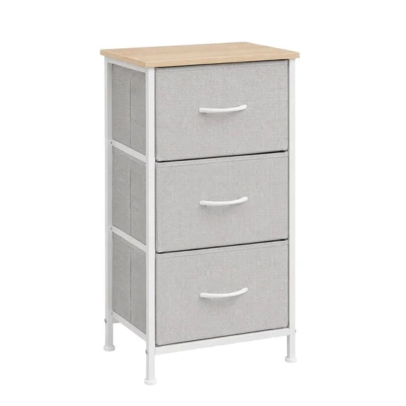 edx 3 Fabric Drawer Dresser, Vertical Storage Organizer with Removable Fabric Drawers, for Living Room, Bedroom, Entryway