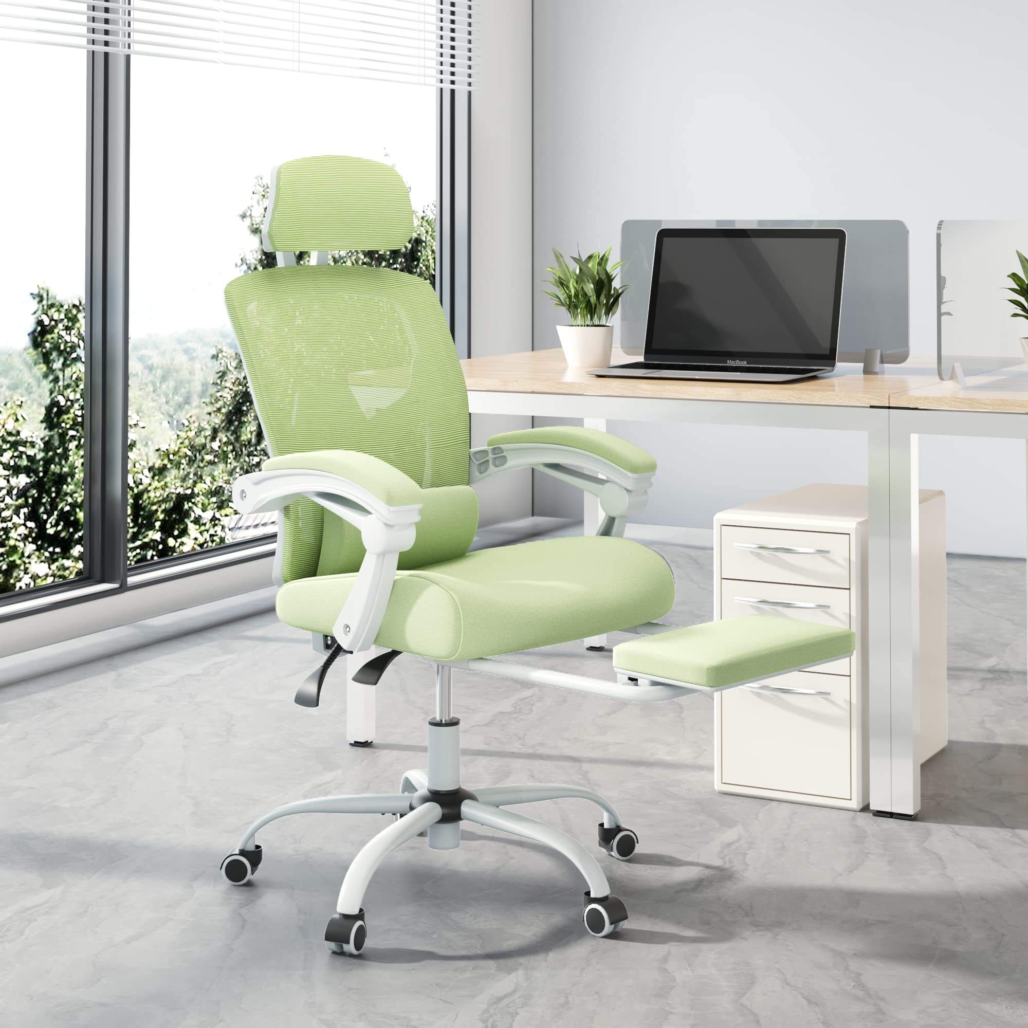 retractable-footrest-swivel-office-chair#Color_Green