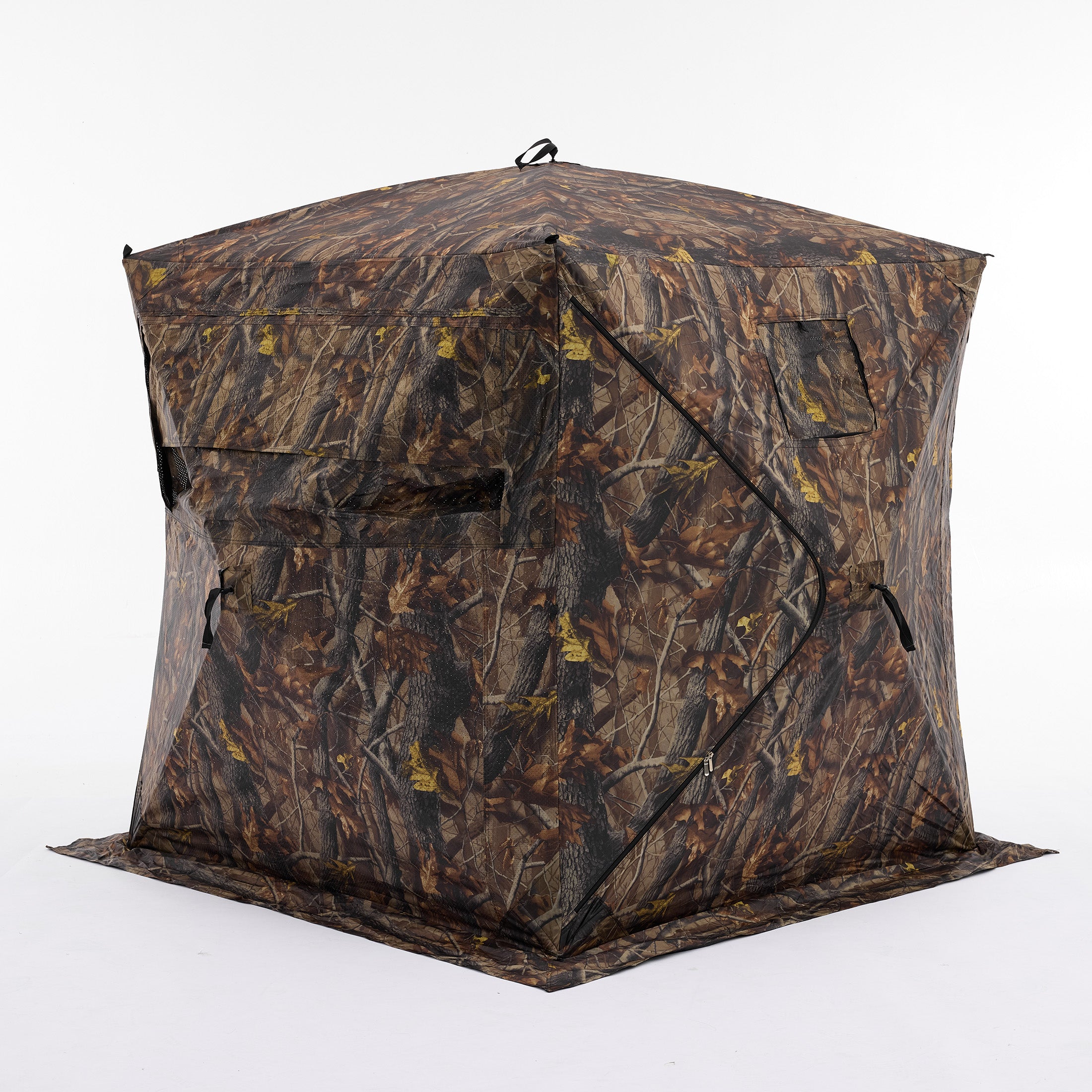 edx Hunting Blind, 270° See-Through Pop-Up for 2-3, with Bag & Silent Windows, Camo
